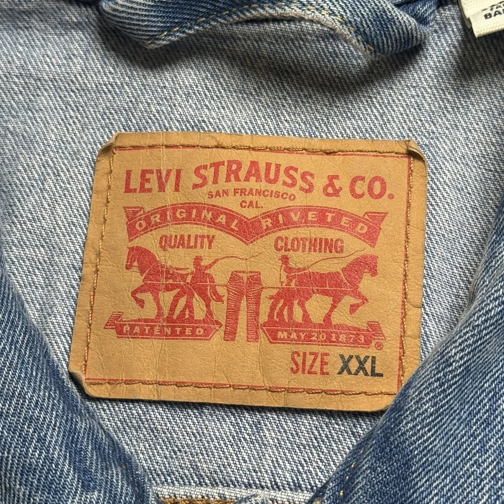 Levi's Ex-Boyfriend UNISEX Trucker Denim Jacket Back Silhouette Graphic Mens 2XL